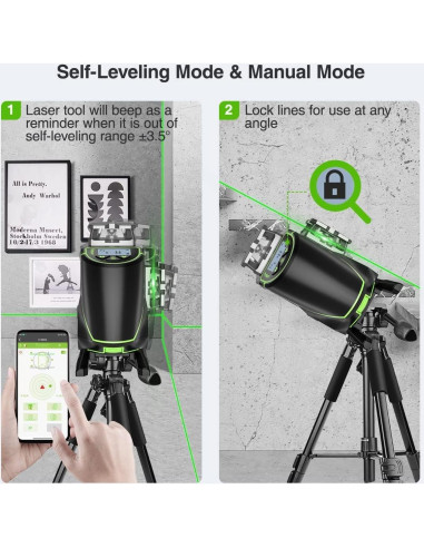Nivel Láser Autonivelante Huepar S04-5RG 16 Líneas 360 Verde