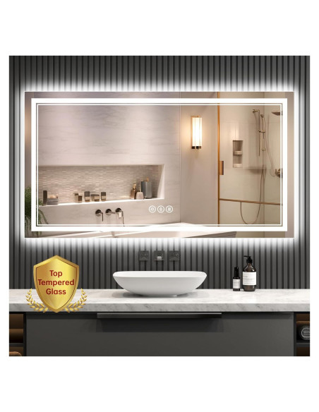 Espejo de Baño Iluminado SOGOLINE 139,7x76,2cm LED Espejo de Baño Iluminado SOGOLINE 139,7x76,2cm LED