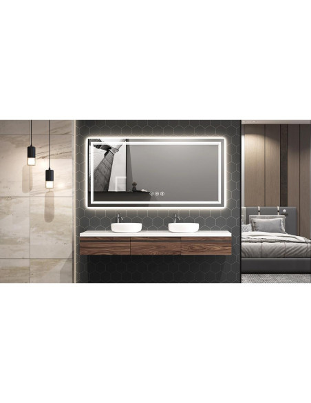 Espejo de Baño Iluminado SOGOLINE 139,7x76,2cm LED Espejo de Baño Iluminado SOGOLINE 139,7x76,2cm LED