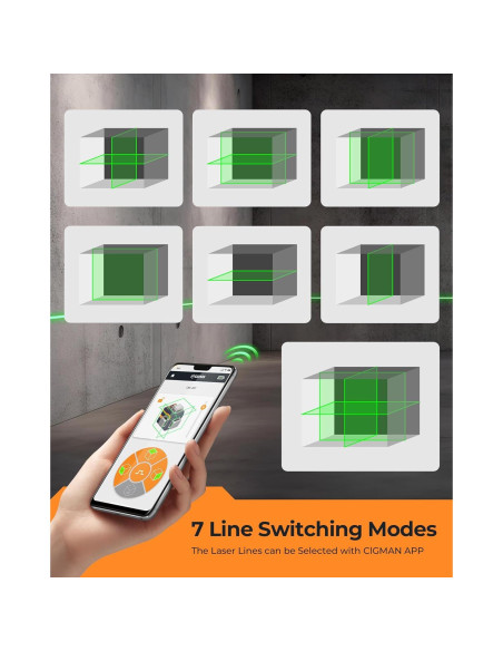 Nivel Láser 3x360 CIGMAN CM-S01 Verde Autonivelante Nivel Láser 3x360 CIGMAN CM-S01 Verde Autonivelante