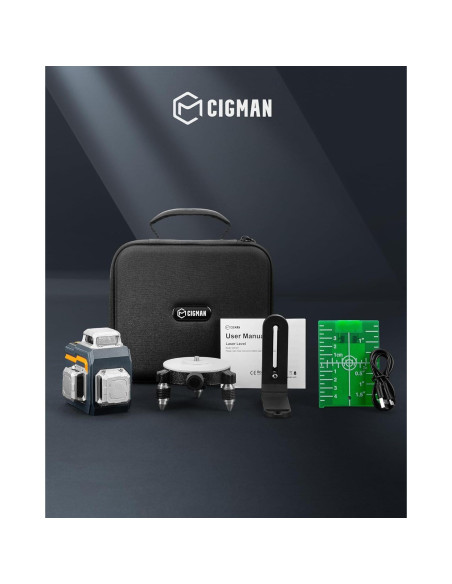 Nivel Láser 3x360 CIGMAN CM-S01 Verde Autonivelante Nivel Láser 3x360 CIGMAN CM-S01 Verde Autonivelante