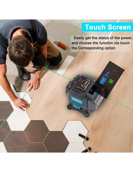 Nivel láser KEZERS 4D Autonivelante Verde 360 con Control Remoto Nivel láser KEZERS 4D Autonivelante Verde 360 con Control Remoto