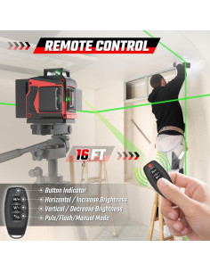 Nivel láser 3x360 Revvstark con trípode y control remoto 2