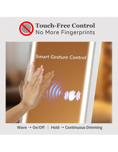 Espejo Inteligente Genciomke 160x50.8cm LED Control Gestos