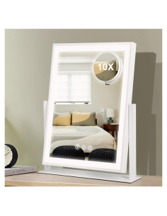 Espejo de Maquillaje Iluminado LED SJAIDASIFTM 10x 39.88x30.99cm