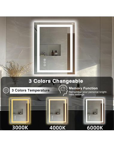 Espejo LED de Baño EchosLife 60x80 cm Anti-vaho Regulable