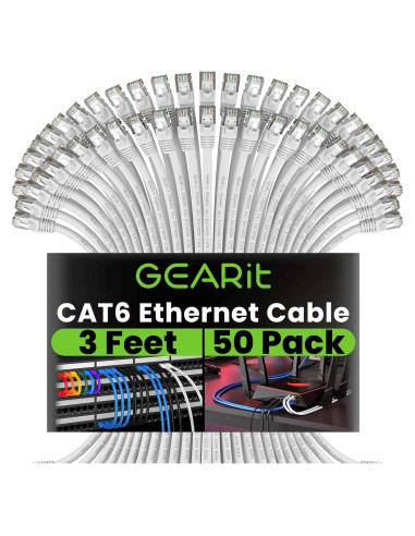 Cable Ethernet GEARit Cat 6 50 Unidades 91 cm 10Gbps RJ45