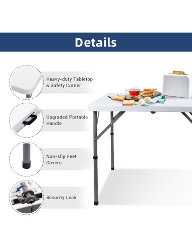 Mesa Plegable Cuadrada Byliable 86,36 cm Blanca