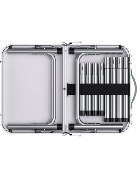 Mesa Plegable Camping Anbte 67 cm Aluminio Plata Ajustable Mesa Plegable Camping Anbte 67 cm Aluminio Plata Ajustable