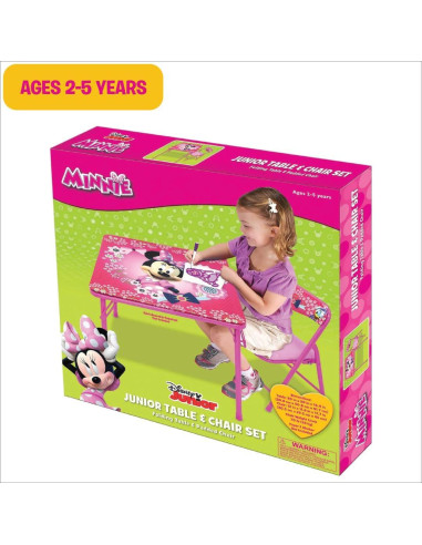 Conjunto Mesa y Silla Minnie Mouse para Niños 2-5 Años