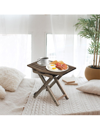 Mesa Pequeña de Patio DAXULY Nuez 33x36 cm Plegable