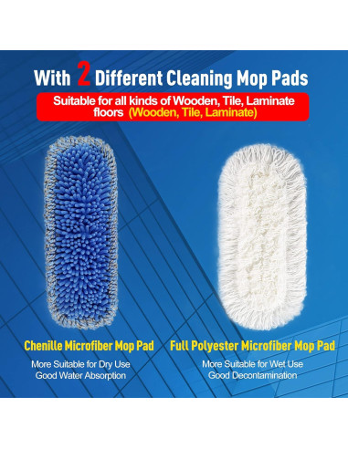Mopa de Microfibra CLEANHOME con Recambio para Pisos 140 cm