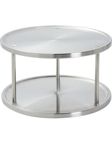 Organizador Giratorio de Especias Juvale 2 Niveles Acero Inoxidable 26.7 cm