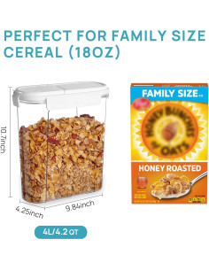 Conjunto de 3 Contenedores Vtopmart para Cereal 4L 2