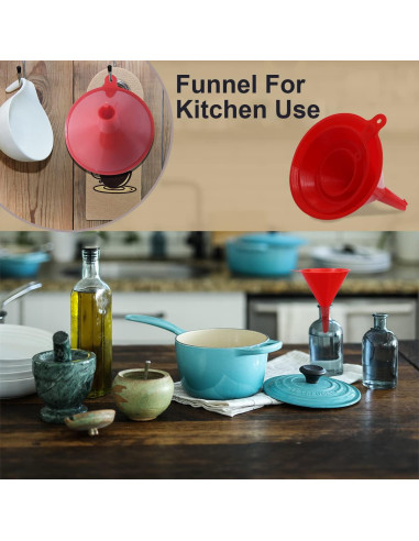 Juego de 4 Embudos de Plástico KongNai para Cocina y Auto