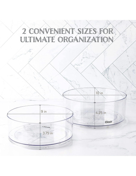 Lazy Susan Giratorio Oizeir 2-Pack Acrílico 22.6/30 cm Lazy Susan Giratorio Oizeir 2-Pack Acrílico 22.6/30 cm