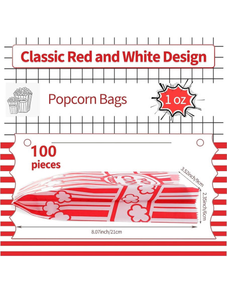 Bolsas de Palomitas VOISEN 100 Piezas 30g para Máquina Bolsas de Palomitas VOISEN 100 Piezas 30g para Máquina