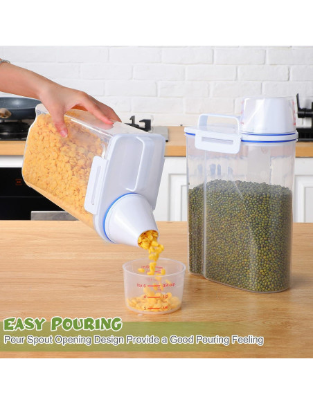 Contenedor de Almacenamiento de Arroz 4 Pcs Lauwell 2.5L Contenedor de Almacenamiento de Arroz 4 Pcs Lauwell 2.5L