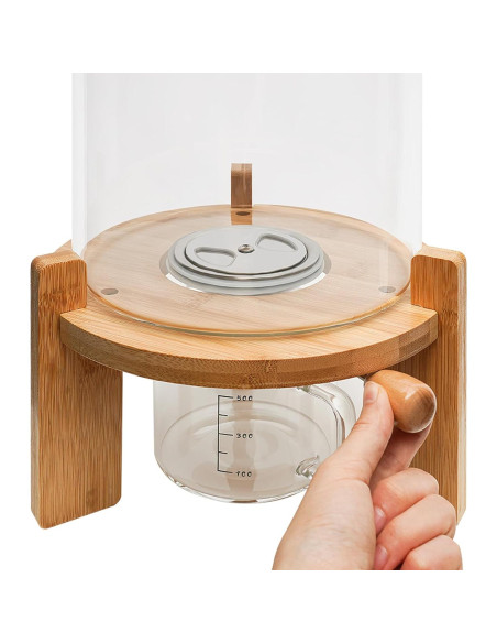 Dispensador de arroz 5L Fonova con soporte de madera Dispensador de arroz 5L Fonova con soporte de madera