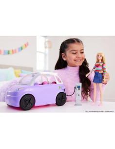 Vehículo eléctrico Barbie convertible 2 plazas morado 2
