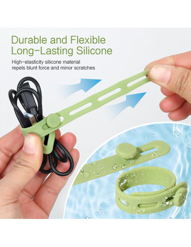 24 Correas de Cable de Silicona Donruby - Reutilizables 4 Colores