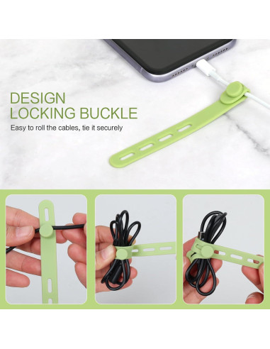 24 Correas de Cable de Silicona Donruby - Reutilizables 4 Colores