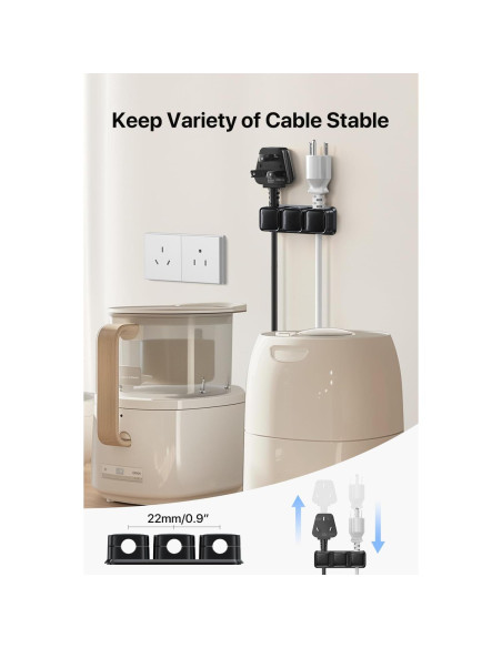 Clips Magnéticos para Cables Smofish, Paquete de 6, Negro Clips Magnéticos para Cables Smofish, Paquete de 6, Negro