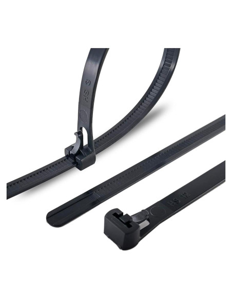 Bridas de Cable Liberables HS 6" Negras 100 Piezas 22.68 kg Bridas de Cable Liberables HS 6" Negras 100 Piezas 22.68 kg