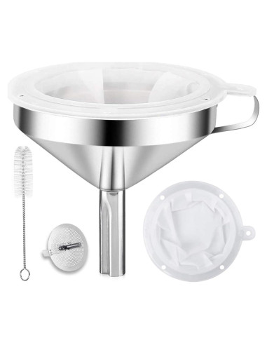Embudo de Cocina HAWOWZ Acero Inoxidable 304 con Colador