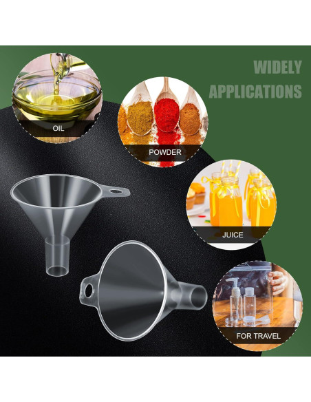 4 Embudos de Plástico Transparentes Yetene 6.5 cm Boca Ancha 4 Embudos de Plástico Transparentes Yetene 6.5 cm Boca Ancha