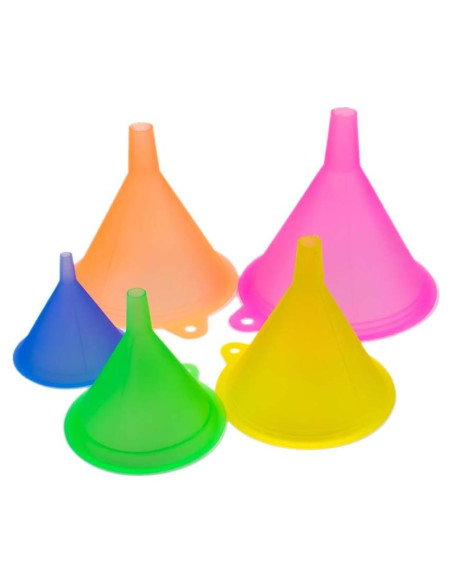 Juego de Embudos de Colores AUEAR 5 Pcs Grado Alimenticio Juego de Embudos de Colores AUEAR 5 Pcs Grado Alimenticio