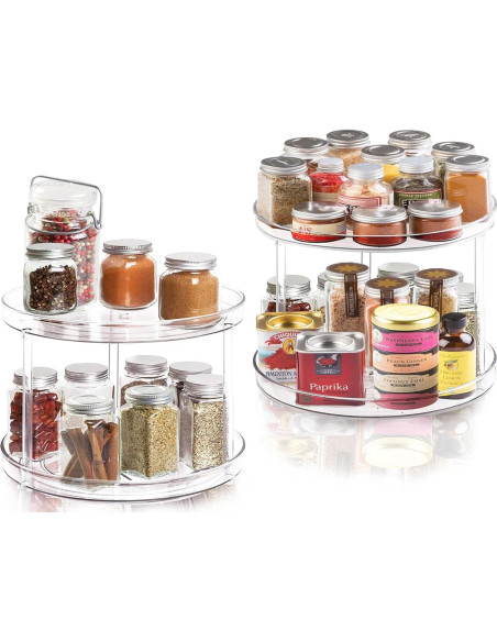 Organizador de baño Adoco Lazy Susan 2 niveles 23.5 cm Organizador de baño Adoco Lazy Susan 2 niveles 23.5 cm
