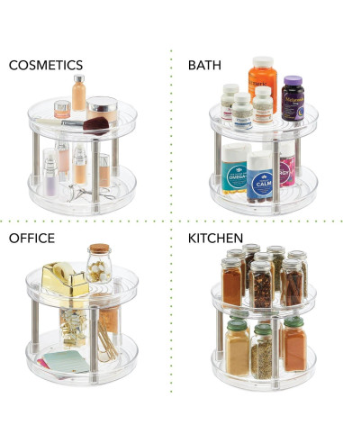 mDesign Organizador Giratorio 2 Niveles Transparente 23,37 cm