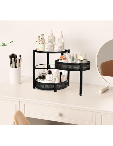 Estante de Especias IBERG 3 Niveles con Bandeja Giratoria Negro