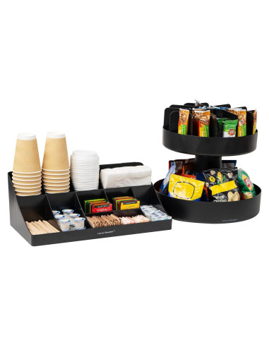 Organizador de Tazas y Snacks Mind Reader 2 Piezas Negro