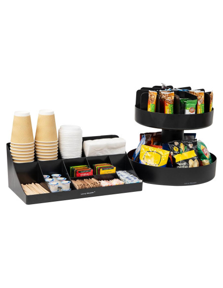 Organizador de Tazas y Snacks Mind Reader 2 Piezas Negro Organizador de Tazas y Snacks Mind Reader 2 Piezas Negro