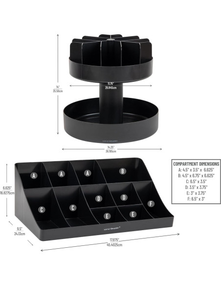 Organizador de Tazas y Snacks Mind Reader 2 Piezas Negro Organizador de Tazas y Snacks Mind Reader 2 Piezas Negro