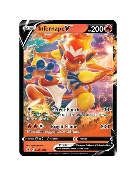Cajas de Cartas Pokémon Infernape V - 1 Carta Foil + 4 Paquetes Cajas de Cartas Pokémon Infernape V - 1 Carta Foil + 4 Paquetes