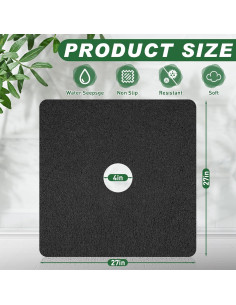 Alfombra de Ducha Antideslizante Zoryllic 68,58 cm Negra 2