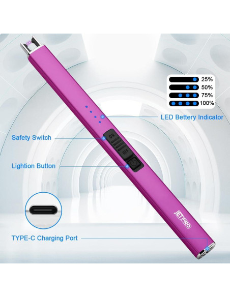 Encendedor Eléctrico JETPRO Recargable USB a Prueba de Viento Encendedor Eléctrico JETPRO Recargable USB a Prueba de Viento