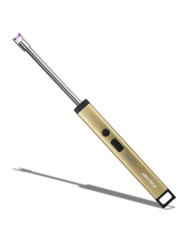 Encendedor Eléctrico ARECTECH Recargable USB Dorado 10,41 cm