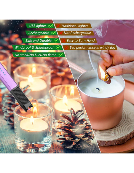 Encendedor eléctrico MEIRUBY M-15 recargable USB púrpura Encendedor eléctrico MEIRUBY M-15 recargable USB púrpura