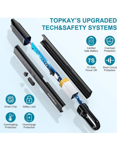Encendedores Eléctricos Recargables TOPKAY 2 Piezas Negro
