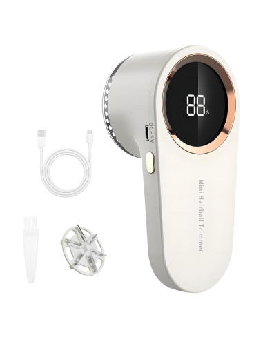 Raspador de Pelusa Eléctrico GHENGUA Blanco con Pantalla LED