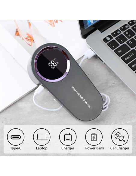 Raspador de Pelusa Eléctrico GHENGUA Blanco con Pantalla LED Raspador de Pelusa Eléctrico GHENGUA Blanco con Pantalla LED