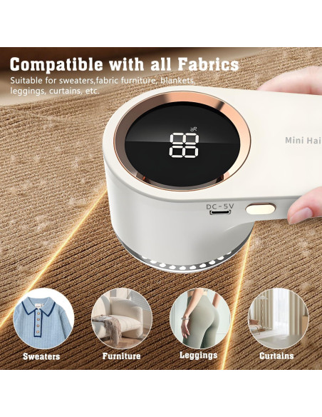 Raspador de Pelusa Eléctrico GHENGUA Blanco con Pantalla LED Raspador de Pelusa Eléctrico GHENGUA Blanco con Pantalla LED