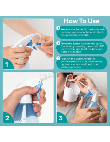 Kit de Limpieza de Oídos Medi Grade con Botella y Jeringa