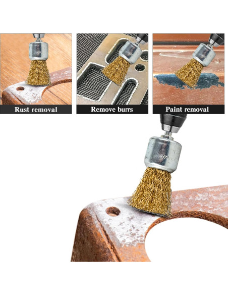 Juego de 15 Cepillos de Alambre Hiqalty 6mm para Taladro Juego de 15 Cepillos de Alambre Hiqalty 6mm para Taladro