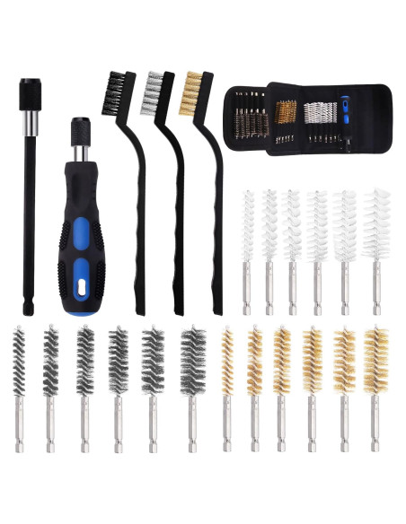 Kit de Cepillos de Alambre Swpeet 24 Piezas 3 Materiales Kit de Cepillos de Alambre Swpeet 24 Piezas 3 Materiales