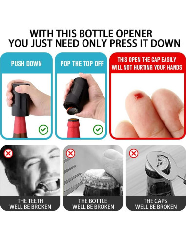 2 Abrebotellas Automáticos Uinxan con Imán - Negro